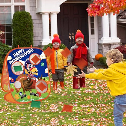 Thanksgiving Bean Bag Toss Games for Kids, Fall Festival Games Turkey Board Outdoor Toys for Toddlers, Thanksgiving Party Favors Activities Carnival Supplies Indoor Yard Games for Boys Girls Family