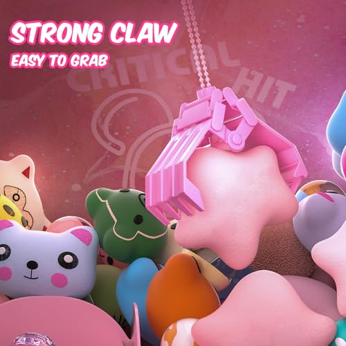 Skirfy Large Claws Machine Toy with LED Light & Adjustable Sound,16" Candy Dispenser Toys Mini Vending Machine for Kids Christmas Birthday Big Gifts for Girls Boys Ages 6+ - color: Pink