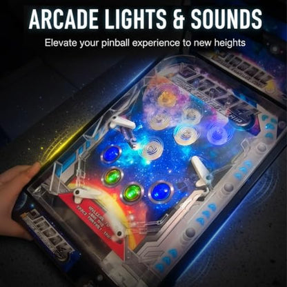 Mini Arcade Pinball for Family Kids, Classic Fun Tabletop Game, Electronic Pinball Game with Lights & Sounds, Nostalgia Ball Shooting Arcade Machine