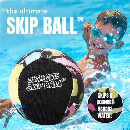 Activ Life The Ultimate Water Skip Balls, Water Bouncing Ball for Swimming Pool, Beach Toys for Friends, Family, Kids and Adults - style: Splatter
