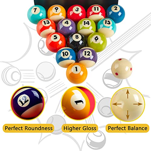 Billmart Premium Billiard Balls Pool Table Accessories 2-1/4" Regulation Size 16 Pool Balls Billiard Set | Premium - color: Premium Bright