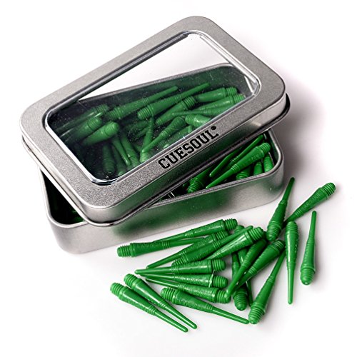 CUESOUL 100 Pieces Soft Tip Points for Soft Tip Darts - color: Green