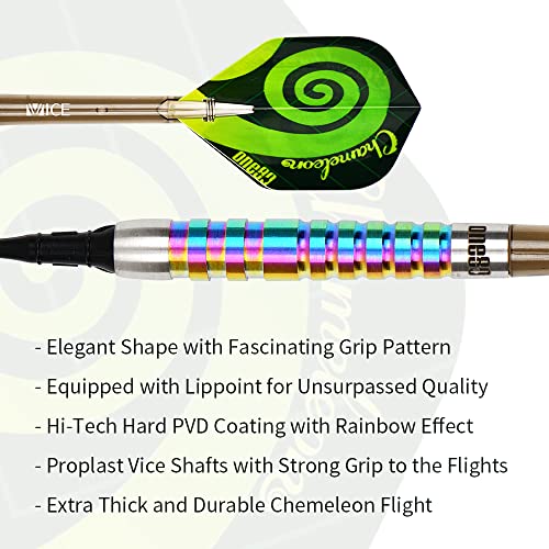 ONE80 90% Tungsten Steel Tip Darts Sets Chameleon, Night Hunter Professional Darts Set - style: Soft tip - SA - 18g