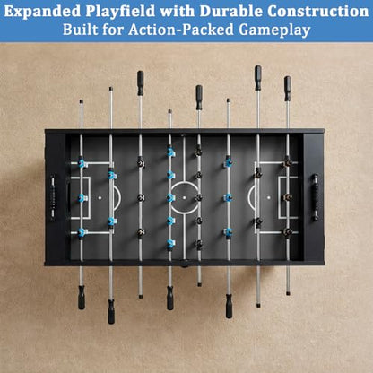 54 Inch Full Size Regulation Foosball Table | Competition Sized Arcade Soccer Game Table for Home, Office or Game Room - Includes 4 Balls, 2 Cup Holders