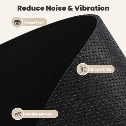 Double-Sided Non-Slip Workout Mat for Elliptical Machine, 23.6" x 17" Stepper Mat for Under Desk Ellipticals & Pedal Exercisers, Stability & Floor Protection, Vibration Plate Mat Compatible - size: 26''×18''