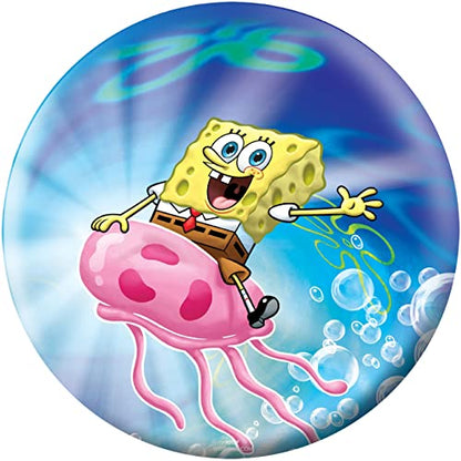On The Ball Bowling Spongebob Themed Undrilled Bowling Ball - color: Spongebob & Jellyfish, size: 12 lbs
