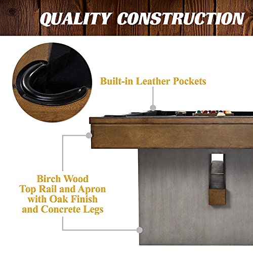 Barrington Billiards Urban Collection Multiple Styles Pool Table, Preassembled Playfields, Perfect for Family Game Rooms - style: 8 Ft. Urban Slate-Tech