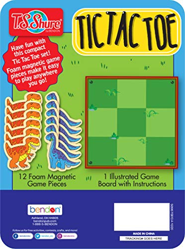 TS Shure by Bendon Dinosaur Tic-Tac-Toe Games Mini Magnetic Activity Tin with Illustrated Foam Magnets 50515 - style: Dinosaur Tic Tac Toe Game Tin