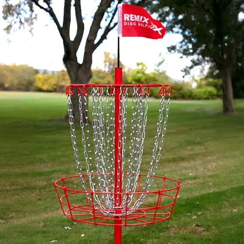 Remix Practice Basket for Disc Golf - Choose Your Color and Style - style: Double Chain - Red