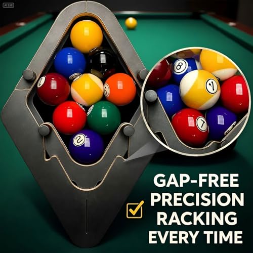 Precision-Engineered Professional Billiard Rack Tight System that Eliminates Gaps, 9-Ball Diamond Pool Ball Delivers Perfect Racks for Tournament Play & Home Pool Tables for Tournament Play(1PCS)