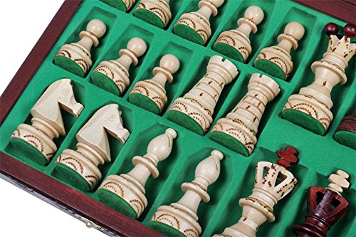 Beautiful Handcrafted Wooden Chess Set with Wooden Board and Handcrafted Chess Pieces -1-2 Players, Gift idea Products (21" (55 cm))