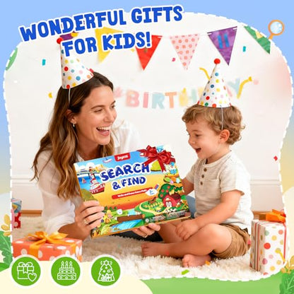 JoyCat Search and Find Activity Books, Preschool Learning Game Activities for Toddlers & Kids Ages 3-5, Travel Toys for Road Trip Car Airplane, Birthday Gifts for Girls and Boys 4-8 - style: Mixed Themes