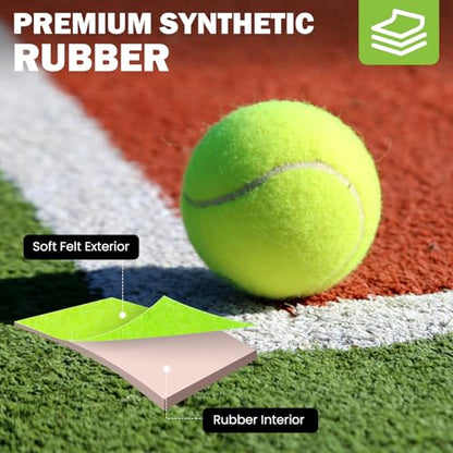 FURWEY Tennis Balls, 12/24/36/80 Pack Bulk Tennis Balls Pressureless Tennis Ball, Come with Mesh Bag for Easy Transport,Pet Dog Playing Balls, Good for Beginner Training Ball - size: 24P