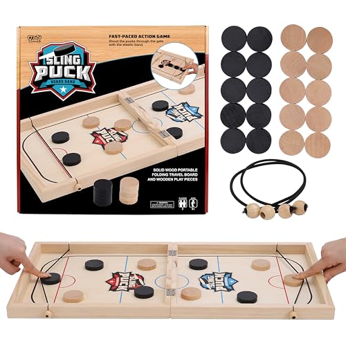 Fast Sling Puck Game - Super Winner Slingshot Puck Board Game - Sling It Shot 2 Player Hockey Table for Kids, Teen and Adults - Christmas Indoor Family Tabletop Games - style: 24 Inch Large