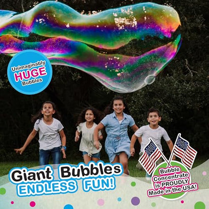 WOWmazing Giant Bubble Wands Kit: (4-Piece Set) | Incl. Wand, Big Bubble Concentrate and Tips & Trick Booklet | Outdoor Toy for Kids, Boys, Girls | Bubbles Made in The USA - style: Kit