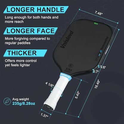 Thermoformed Pickleball Paddles Pro T700 Raw Carbon Fiber Pickleball Racket-16MM Unibody Design-Injected Foam-Rougher Spin Texture for Best Control,Power-Competition Version-USAPA Approved,Elongated