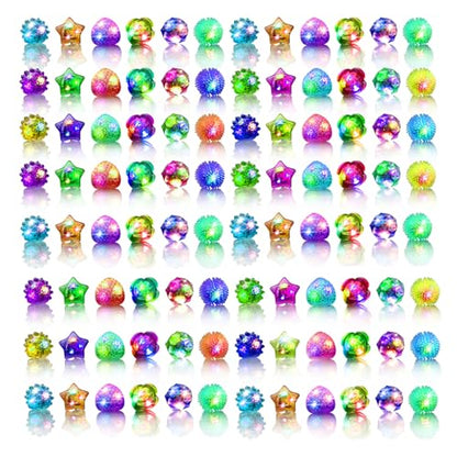 OLUPP Light Up Rings, Glow In The Dark Party Supplies, 6 Style Flashing Glow In The Dark Rings - style: 48 Pack