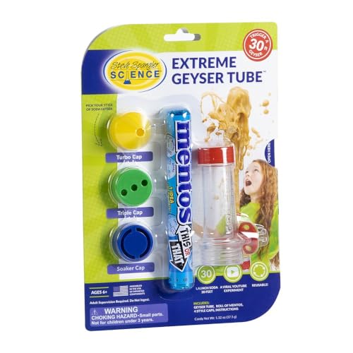 Steve Spangler Science Extreme Geyser Tube - Science Kit for Kids - Mentos & Soda Lab Experiment - Includes Tube, Candy, & Unique Spray Caps - Chemistry Magic - Classroom STEM Project - style: Extreme Geyser Tube