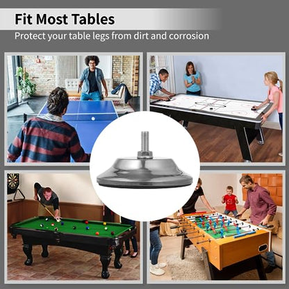 Billiard Table Leg Levelers, 4 Pcs Pool Table Leg Leveling Risers 5’’D with Adjustable Height, Robust Metal Table Leveling Feet for Billiard Tables, Ping-Pong Tables, Soccer Tables