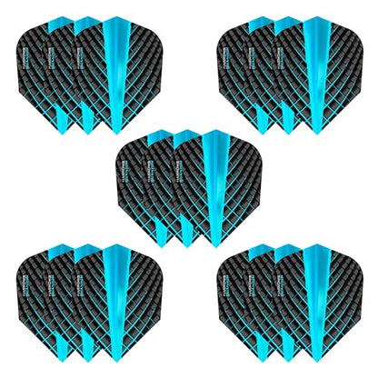 Harrows Quantum Dart Flights | 5 x Sets Darts Flights (15 Flights Total) I 100 Micron Dart Flights I Premium Extra Strong Made in UK I Professional Darts Accessories - color: Aqua