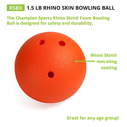 Champion Sports Foam Bowling Ball: Rhino Skin Soft - 1.5 Lb Bright Orange