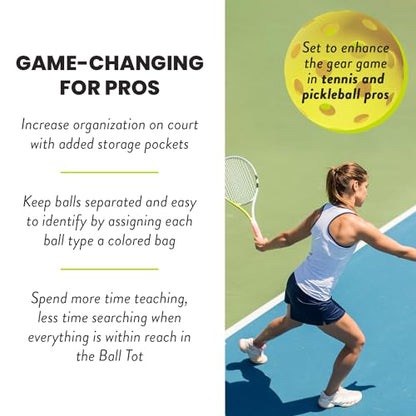 Racket Pets The Ball Tote - Replacement Bag for Tennis and Pickleball Pro Teaching Cart Hopper, Large Tote Bag For 150 Tennis Balls or 100 Pickleballs, Frame Not Included, (Black)