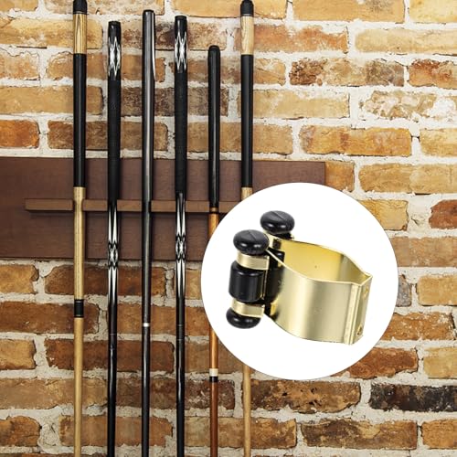 ULTECHNOVO 4pcs Metal Rod Holder and Pool Cue Clip Set, Large Bar Clamps Fishing Rod Clamp for Outdoor Pole Storage and Billiard Cue Holder Rack