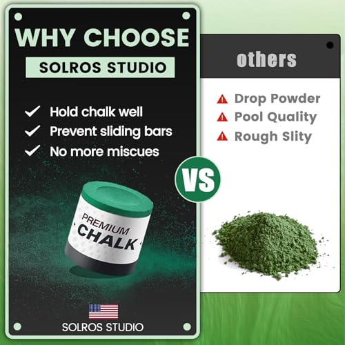 SOLROS Billiards Cue Chalk - High Performance Pure Round Pro Chalk | Color：Blue，3PCS，Low Dust & Long Lasting，Ready to Usez，Smooth Control，for Any Venue - color: Green