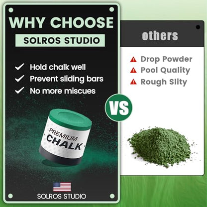 SOLROS Billiards Cue Chalk - High Performance Pure Round Pro Chalk | Color：Blue，3PCS，Low Dust & Long Lasting，Ready to Usez，Smooth Control，for Any Venue - color: Green
