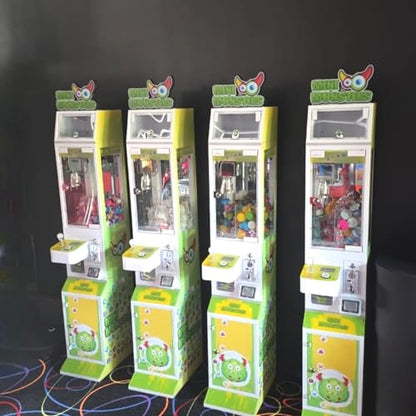 Mini Monsters Claw Machine – Compact Unlock the Prize Crane Machine with LED Light Box, Adjustable Win Rate & Cashless Payment – Arcade & Retail Ready (6, Coin/Bill Acceptor+Nayax)