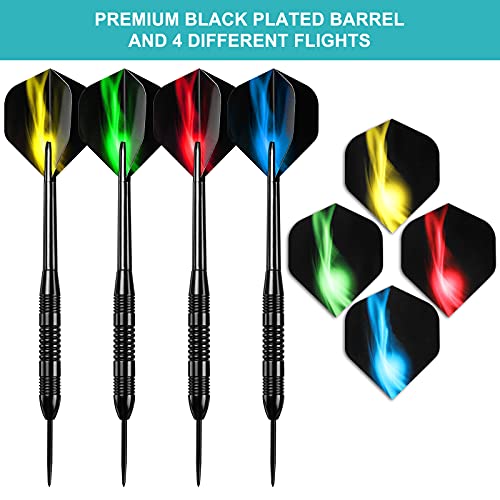 Accmor Darts Metal Tip Set, 12 Pack Steel Tip Darts Darts Set, 24 Grams Professional Metal Darts - color: Black Fire