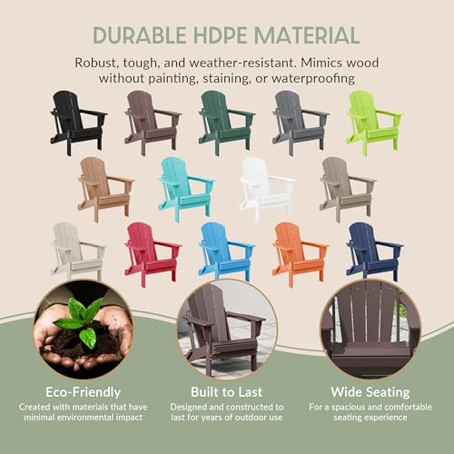 WestinTrends Malibu HDPE Outdoor Patio Folding Poly Adirondack Chair, Dark Brown - color: Dark Brown, size: 1 Chair