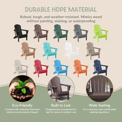 WestinTrends Malibu HDPE Outdoor Patio Folding Poly Adirondack Chair, Dark Brown - color: Dark Brown, size: 1 Chair