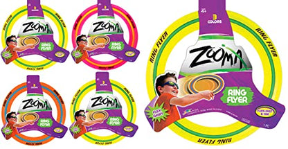 JA-RU Zooma Ring Flyer (4 Units) 11.2 Inch Flying Discs for Kids. Pool Toy & Beach Games. Outdoor Kids Play Equipment. Disc Golf Yard Games. Birthday Gifts 1029-4p