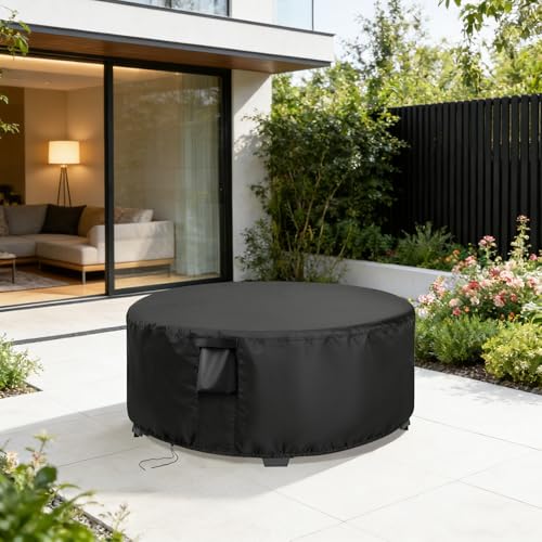 Patio Furniture Covers Round,26 Inch Outdoor Dinner Table Cover Waterproof,Round Patio Coffee Table Covers for All Weather Resistant - 26 x 18 Inch - size: 26" DIA x 18" H