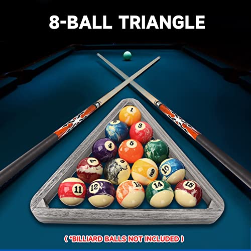 GSE Games & Sports Expert Deluxe Heavy Duty Solid Wood Billiard 8-Ball Triangle / 9-Ball Diamond Pool Ball Racks for 2-1/4" Pool Balls, Billiards Accessories - color: Brushed Grey, style: 8-Ball Triangle Rack