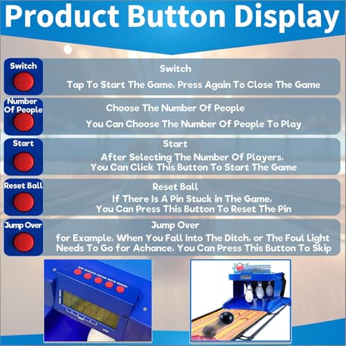 Bowling Set Kids, Electronic Bowling Alley Game, Foldable Indoor Family Game Bowling Game, with LED Electronic Scoreboard, Automatic Reset, Lighting, Simulation Sound Effect. 3.5M - size: 3.5M