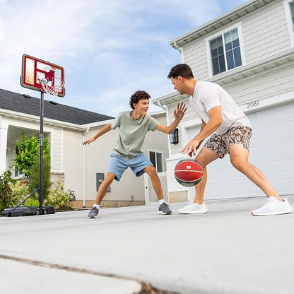 Lifetime NBA Miami Heat Portable Basketball Hoop, Adjustable Height 7.5-10 Ft, 44 Inch Shatterproof Fusion Backboard, Base with Wheels - color: Miami Heat