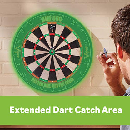 Viper AIM 360 Tournament Bristle Steel Tip Dartboard Set with Staple-Free Razor Thin Metal Spider Wire, Self-Healing Premium-Grade Sisal, Aiming Marks, Movable Target Circles for Focused Training