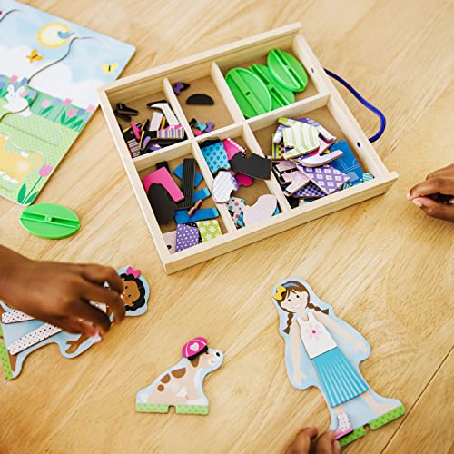 Melissa & Doug Best Friends Magnetic Dress-Up Wooden Dolls Pretend Play Set (78 pcs)