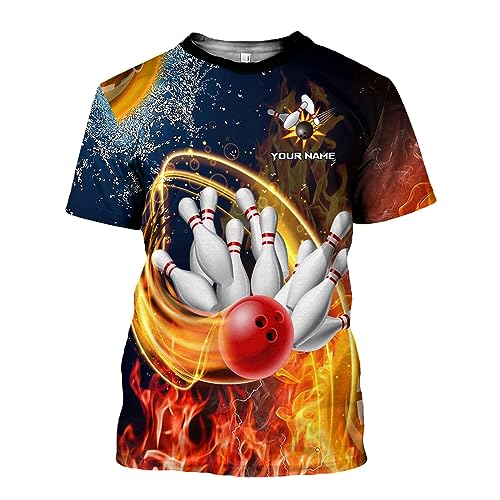 Rivelus Personalized Name Bowling Shirts for Men and Women 3D, Bowling Shirts for Team Bowling, Bowling Shirts Gift - color: Blm27