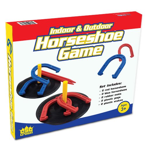 BBG Deluxe Safety Indoor & Outdoor Horseshoe Game Set with Rubber Mats!