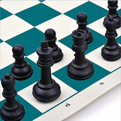 Amerous Chess Set 17" x 17" Roll-up Travel Chess in Carry Tube with Shoulder Strap Easy to Carry for Beginner and Kids