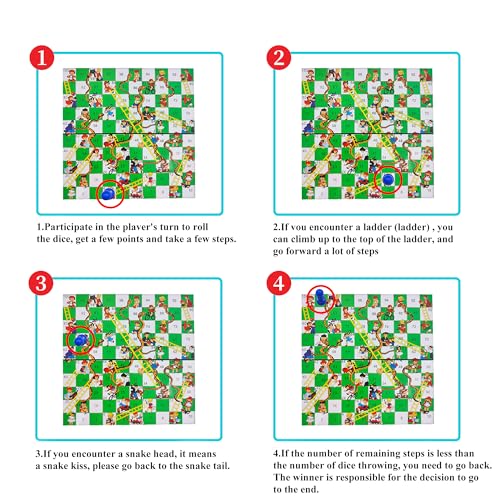 KIDAMI Mini Magnetic Snakes and Ladders Board Game Set, Folding Portable Design and Light-Weight, Travel Game Set Gift for Kids Toddlers (7.64 × 7.64 inches) - color: Snakes & Ladders