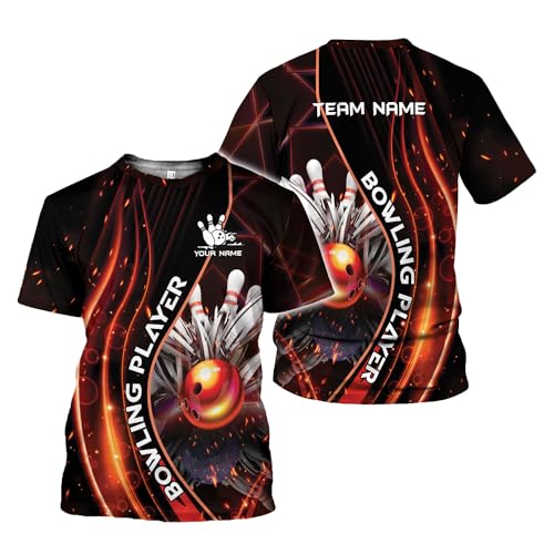 Rivelus Personalized Name Bowling Shirts for Men and Women 3D, Bowling Shirts for Team Bowling, Bowling Shirts Gift - color: Blm33
