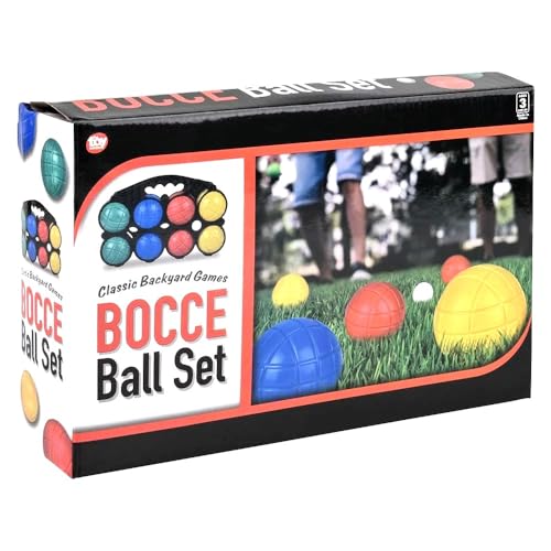 Zugar Land Bocce Ball Set with Carrying Case (11") Includes: 8 (3") Balls, 1 Jack (1.5") Ball, 1 Sure Grip Storage Case. Comes in a Nice Display Box. Classic Backyard Game.