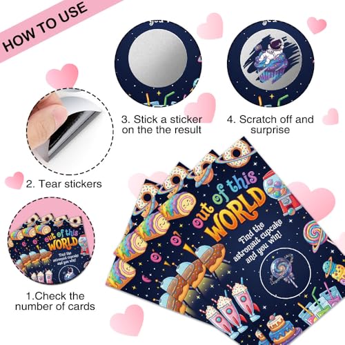 50 Pcs Out of This World Scratch off Cards, Funny Outer Space Theme Scratch Cards for Birthday Party, Lottery Group Reveal Games Activity Supplies, Galaxy Theme Party Supplies (Dark Blue) - color: Dark Blue