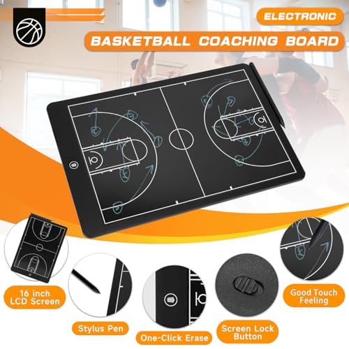Electronic Basketball Coaching Board,16 Inch LCD Digital Basketball Board wtih Pen for Basketball,Basketball Training Equipment （2 PCS）