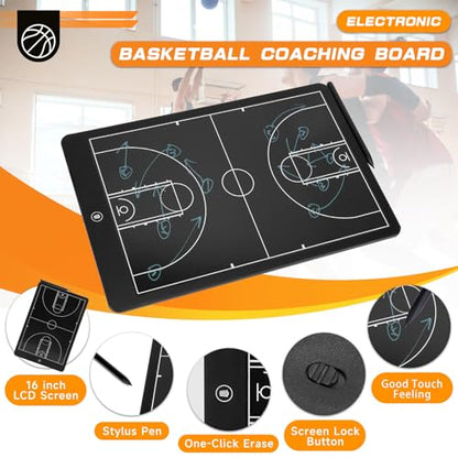 Electronic Basketball Coaching Board,16 Inch LCD Digital Basketball Board wtih Pen for Basketball,Basketball Training Equipment （2 PCS）