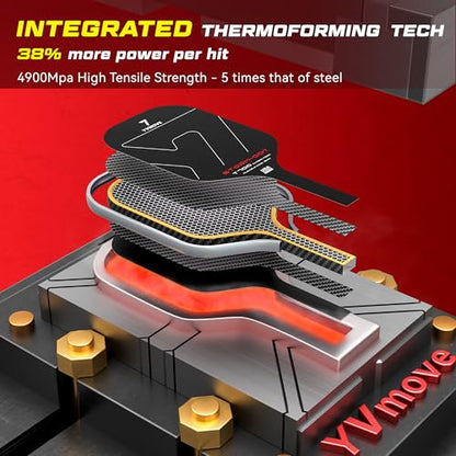 YVmove USAPA Approved Raw Carbon Fiber Pickleball Paddle, 16mm Thermoformed Pickleball Racket with High Spin & Extended Grip, Professional Pickleball Paddle for Control and Power - color: Pure Black